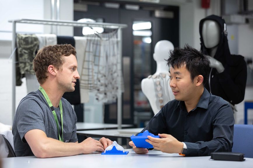 billy Wu and Connor Mayant Dyson School of Design Engineering basement Dyson building labs